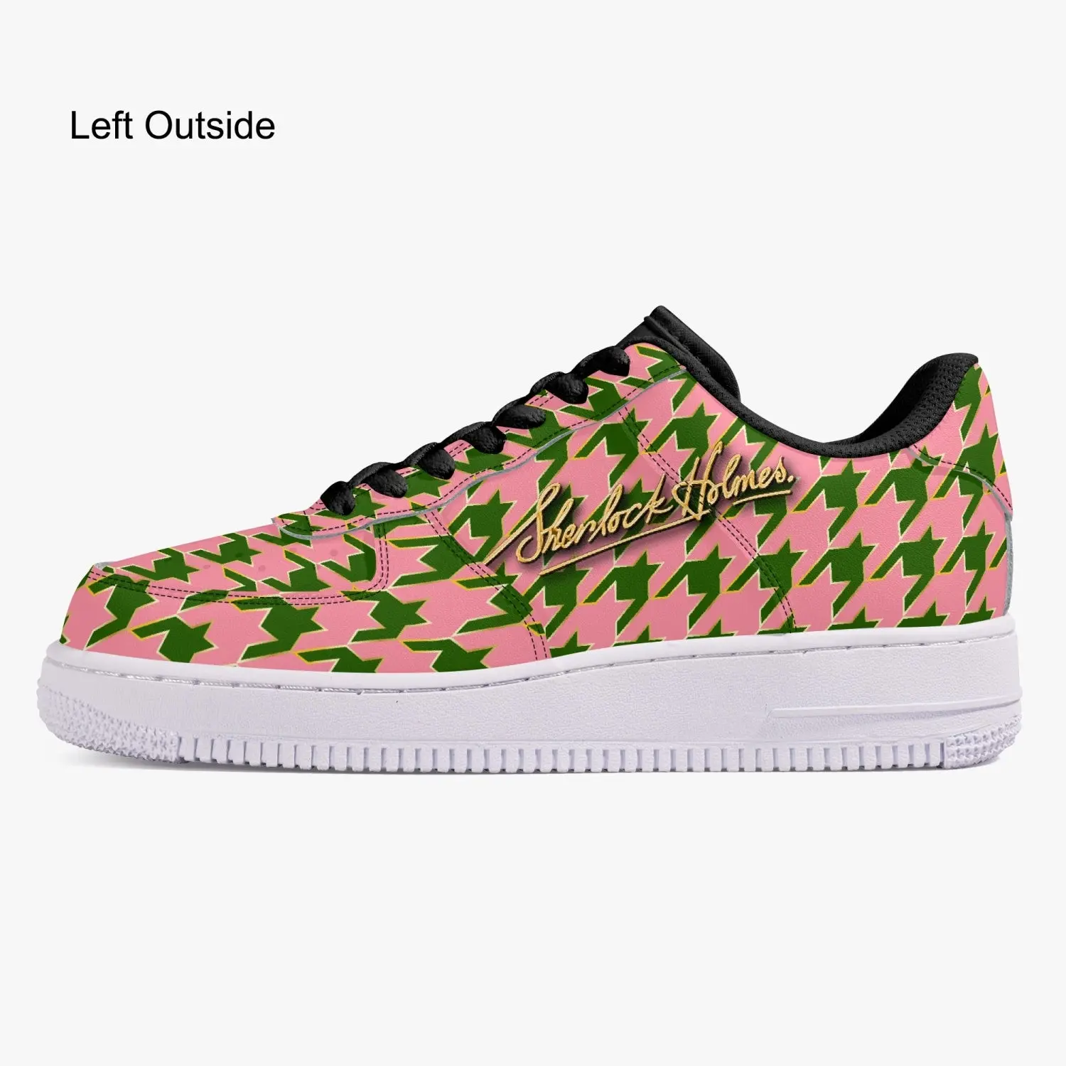 Sherlock Holmes Houndstooth Leather Sneakers - Image 3