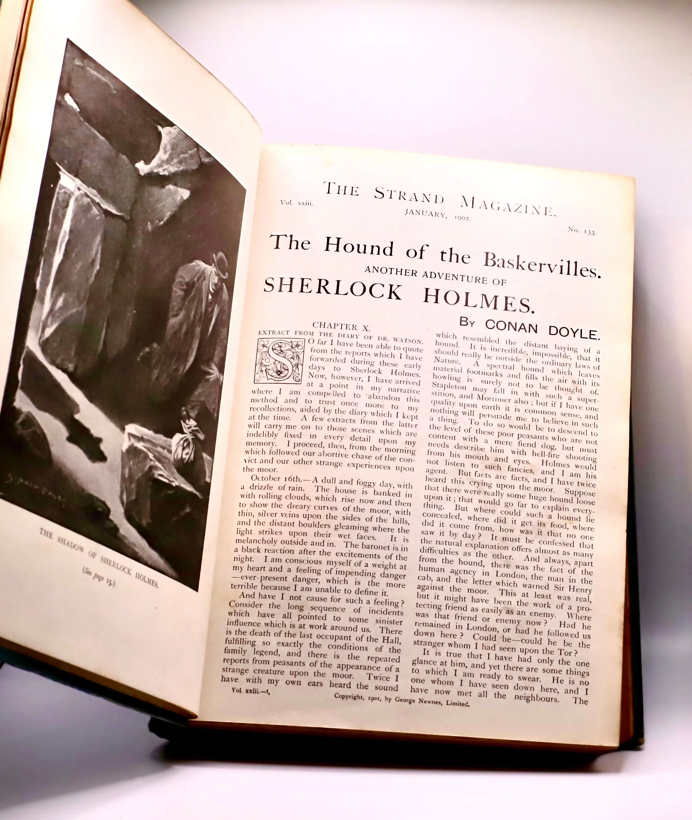Sherlock Holmes pre-1st edition print of 'The Hound of the Baskervilles’ The Strand Magazine: An Illustrated Monthly. Vols XXIII, Jan - June 1902 - Image 3