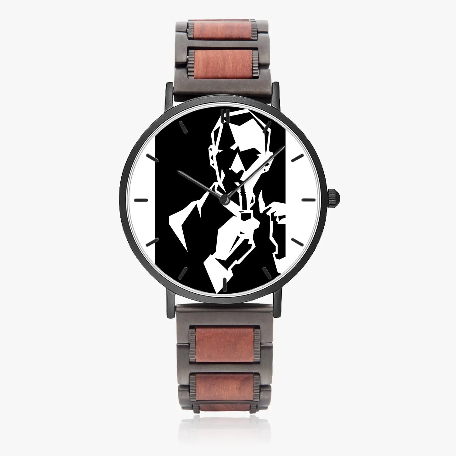 Sherlock Holmes - B&W - Wooden Strap Quartz Watch - Image 4
