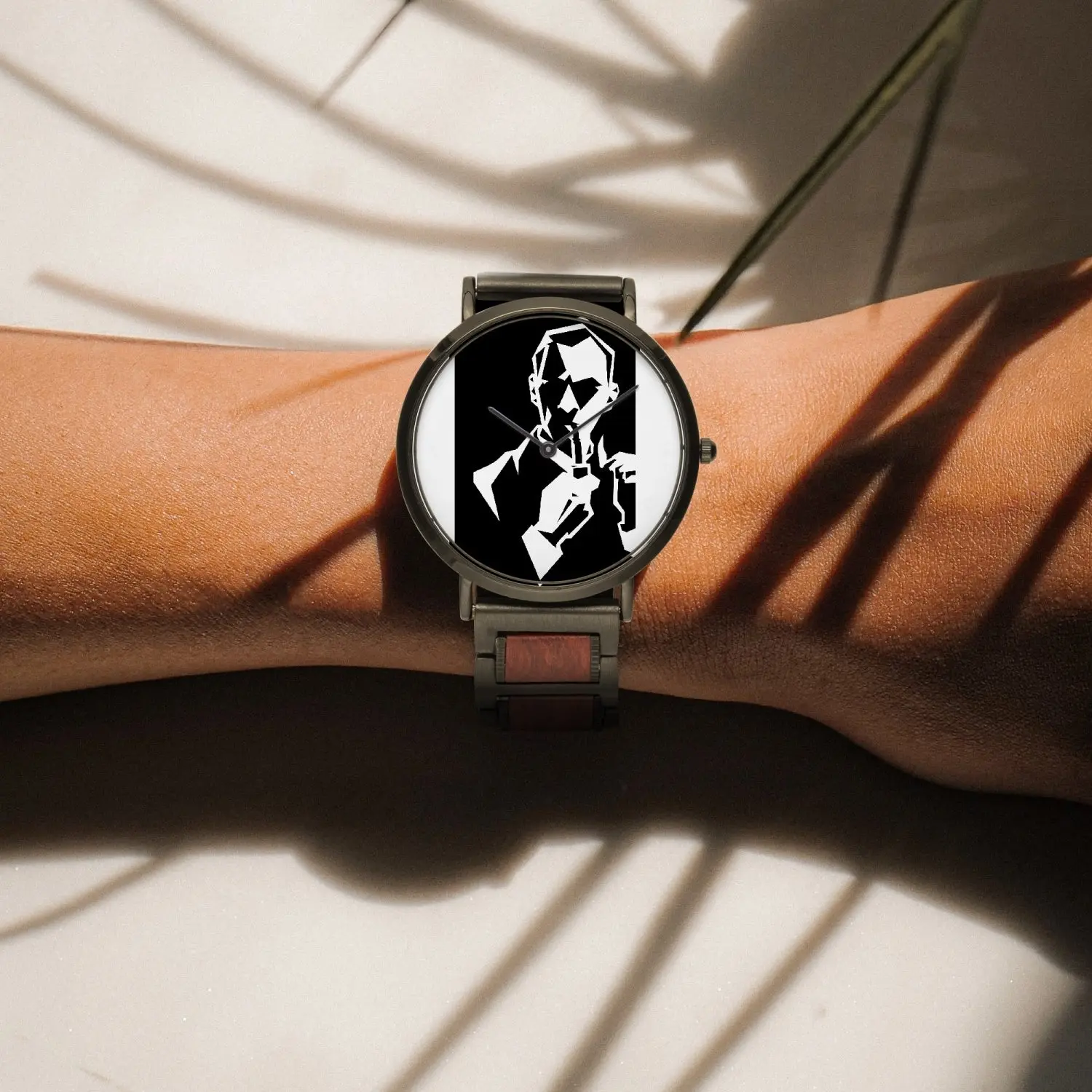 Sherlock Holmes - B&W - Wooden Strap Quartz Watch - Image 8