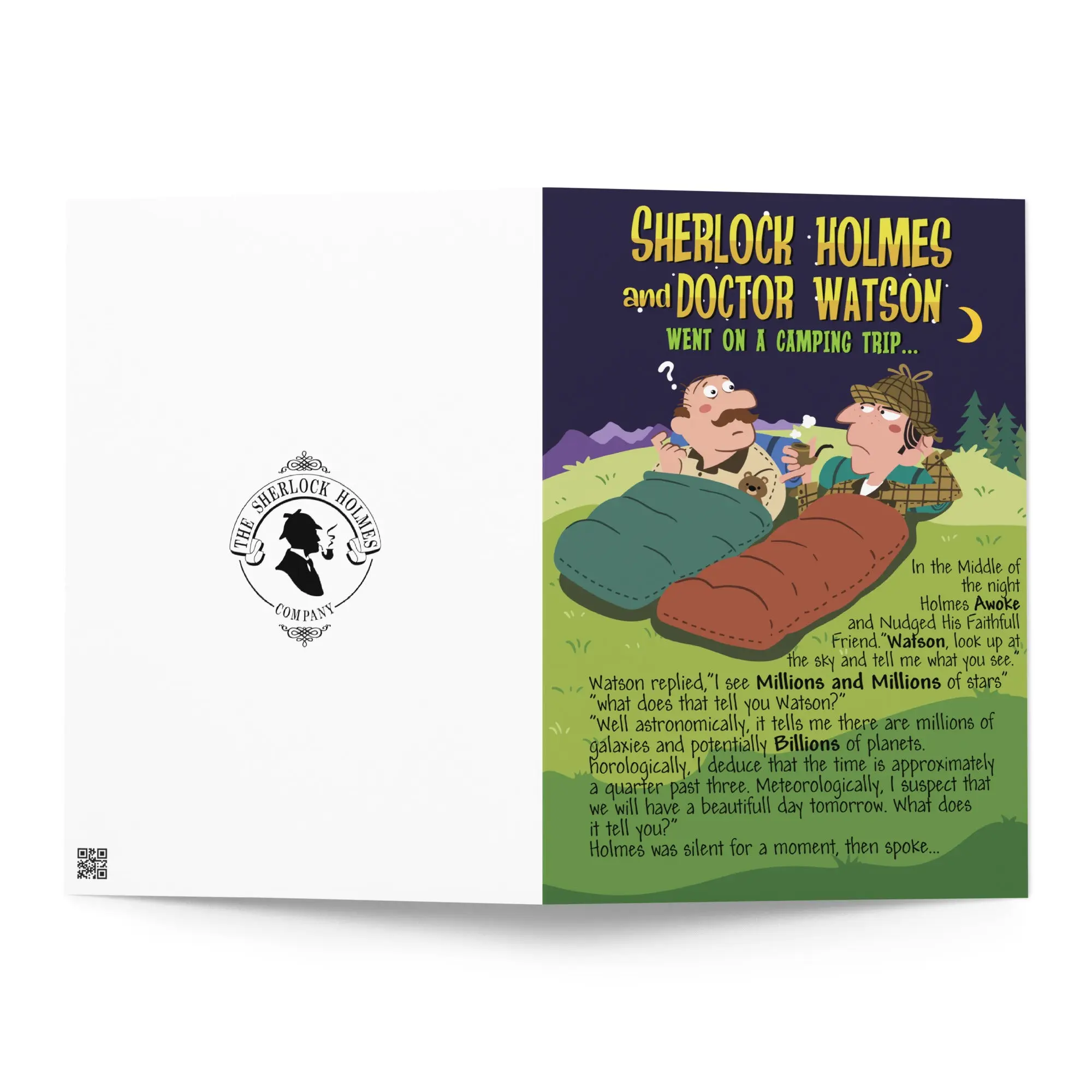 Sherlock Holmes & Dr Watson - Go Camping Greeting Card
