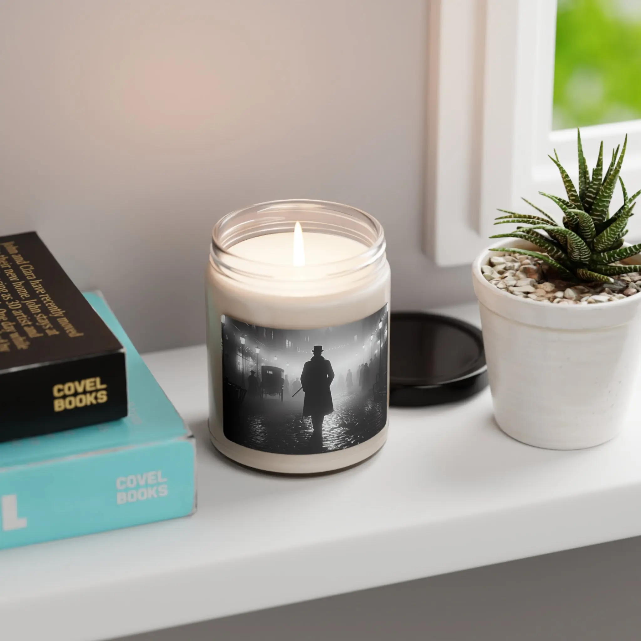 Sherlock Holmes White Sage + Lavender Scented Soy Candle, 9oz - Image 3