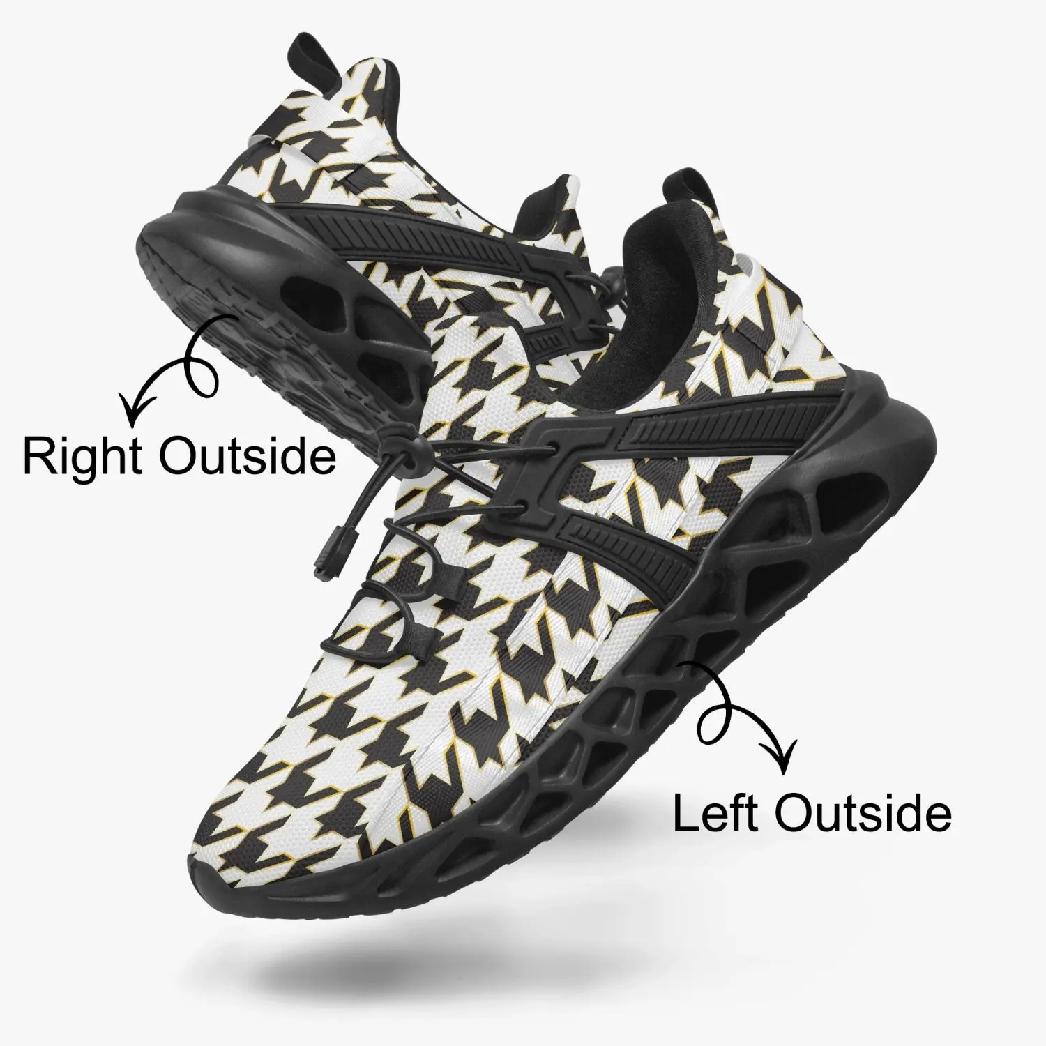 Unisex Houndstooth Running Shoes - Image 4